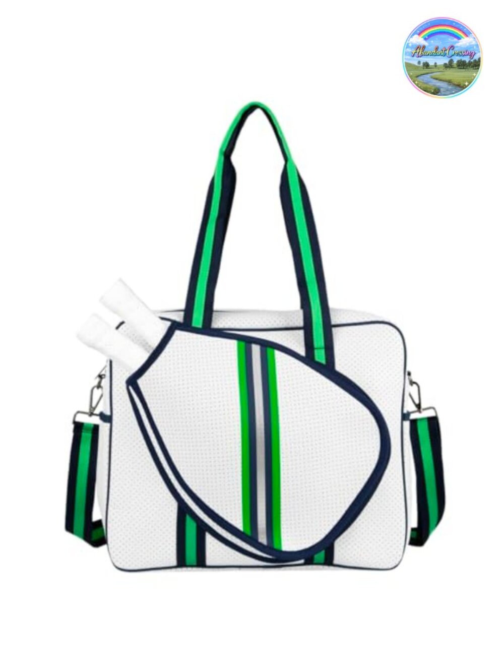 Pickleball Tote Bag with Fence Hook, Neoprene, Water Bottle Pockets, Anti-Theft